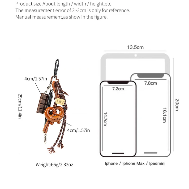 Cute Pretzel Bag Pendant Tennis Ball Ins Suitable For Mobile Phone Bag Pendant Accessory Keychain Couple Pendant