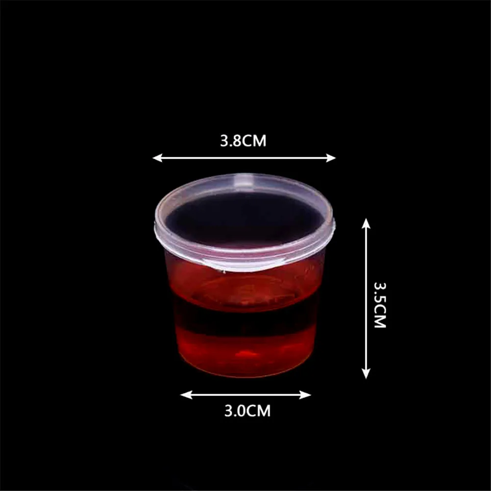 Plastic Cups 100Pcs Small Plastic Disposable Sauce Cups Food Storage Clear Package Box&Lid