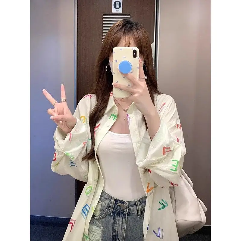 Spring Autumn New Fashion Elegant Women's Clothing Long Sleeved Loose Single Breasted Blouses Printed Female Clothes Women Shirt