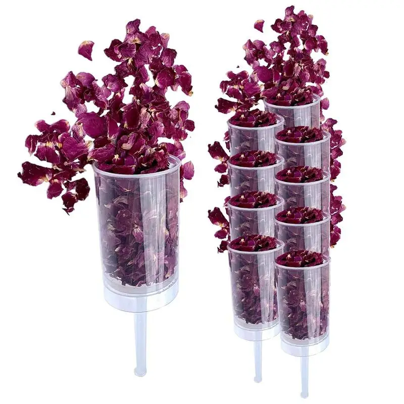 10 Pack Rose Petal Confetti Cannons Push Pop Partys Poppers Dried Rose