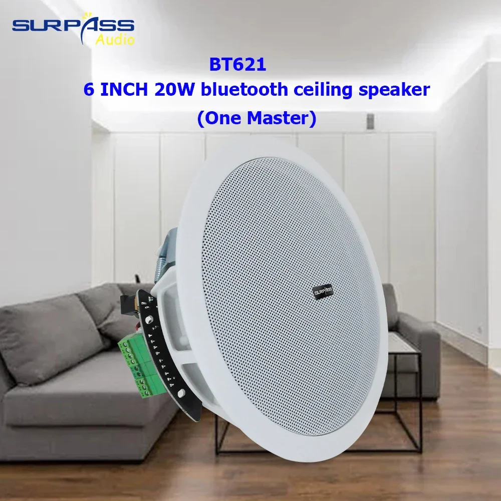 6 Inch 20W Active Bluetooth Ceiling Speaker for Bathroom