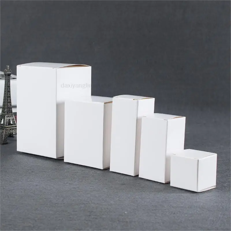 

4cm 5cm 6cm 7cm 8cm 9cm White Box Square General Purpose White Cardboard Gift Boxes Rectangular Small Packing Color Case