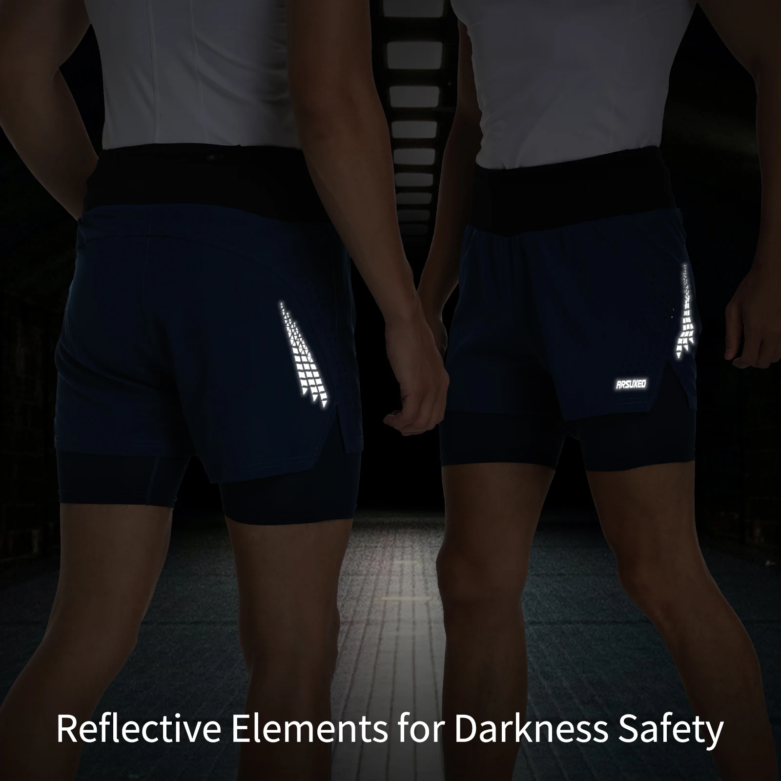 ARSUXEO Men's Trail Running Shorts Sportswear 2 in 1 Wrap-Around Pockets Gym Training Exercise Joging Athletic Shorts B233 5