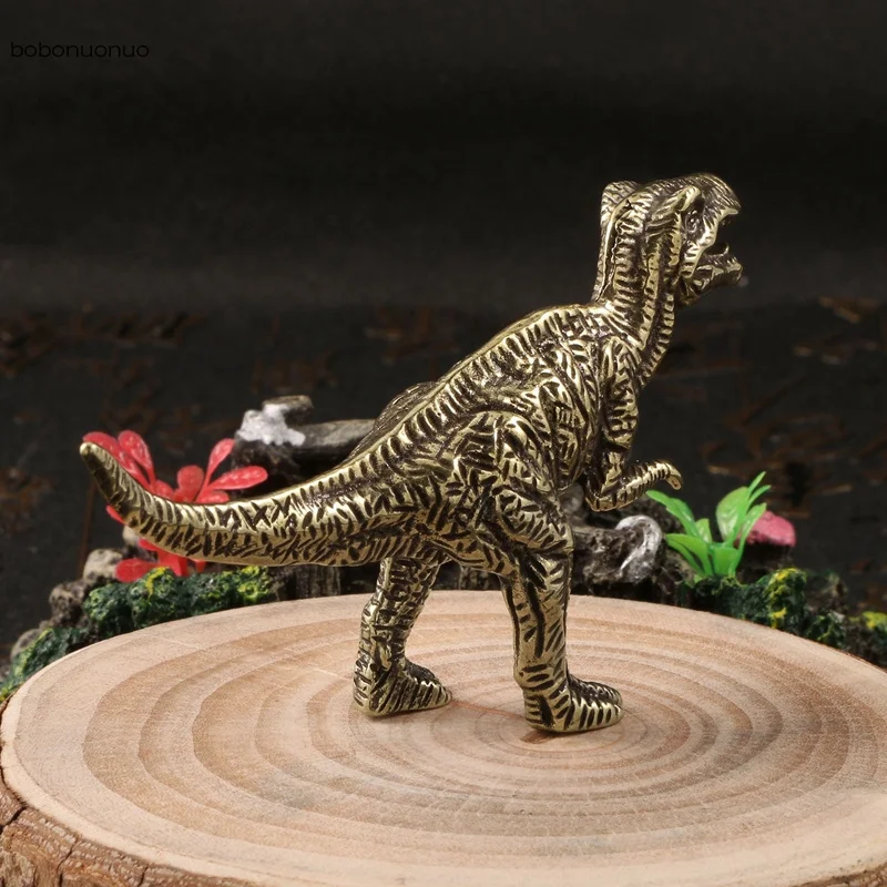 アンティーク真鍮ディロフサウルス恐竜の像、机のおもちゃの装飾品