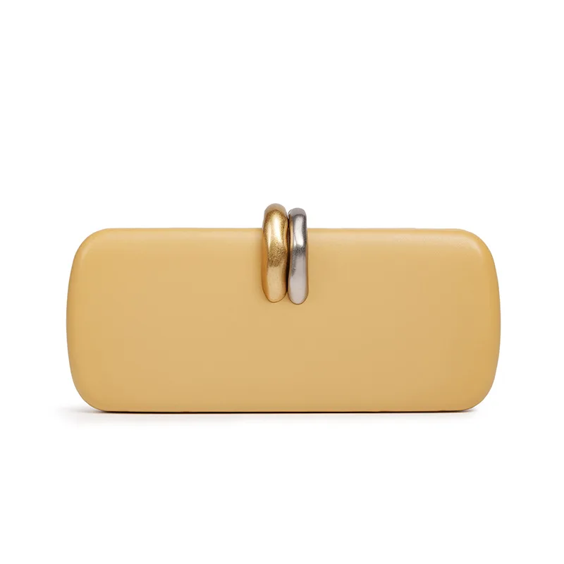 Borsa da Sera da Donna di Marca, Stile Europeo Americano, Clutch Rigida a Scatola con Anello in Metallo e Catena, Borsa a Spalla/Tracolla, Portafoglio - immagine 6