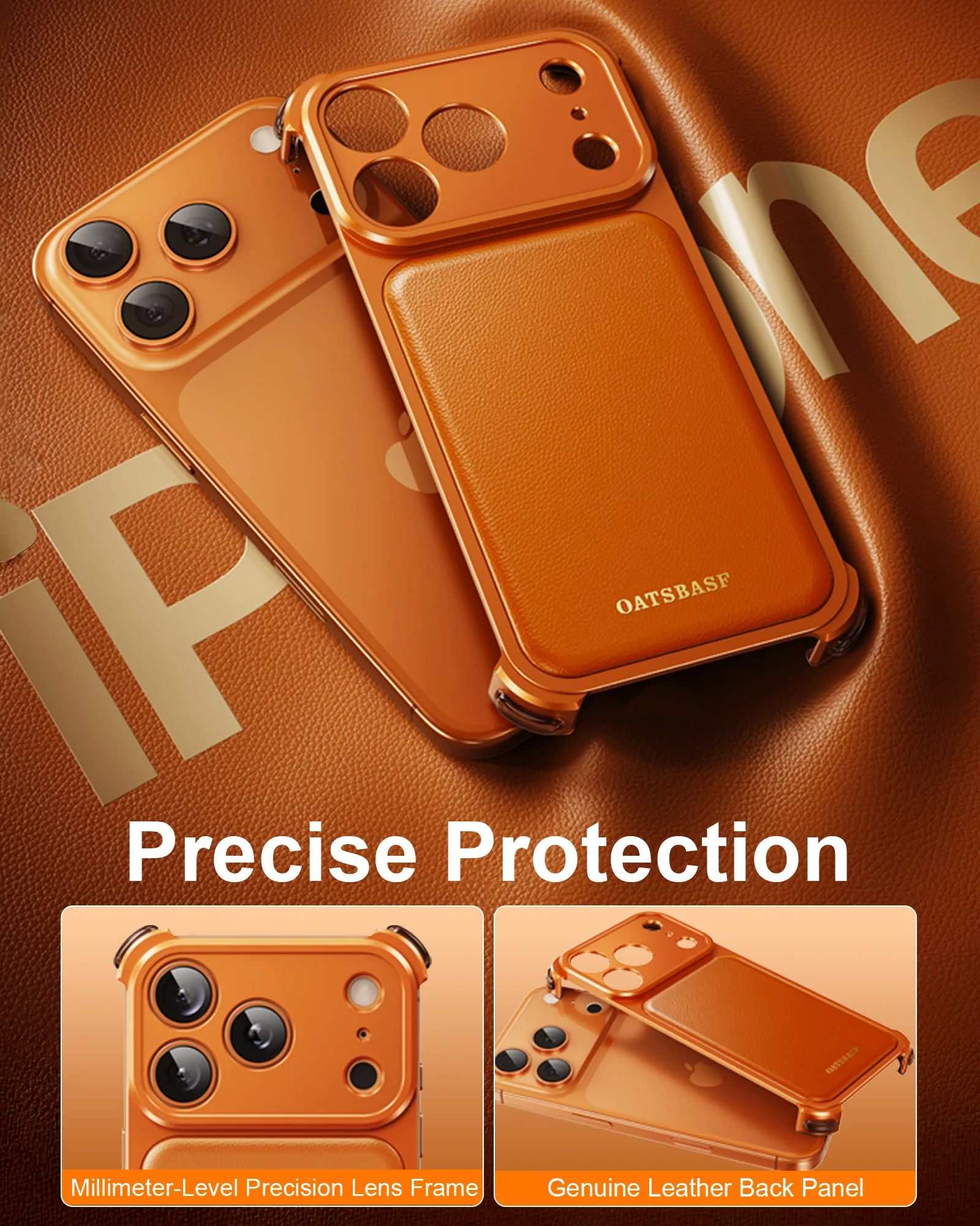 Eary Frame Case for iPhone 17 Pro Max 16 Pro Max Leather Shells for MagSafe Wireless Charging Protective Shockproof Phone Cover