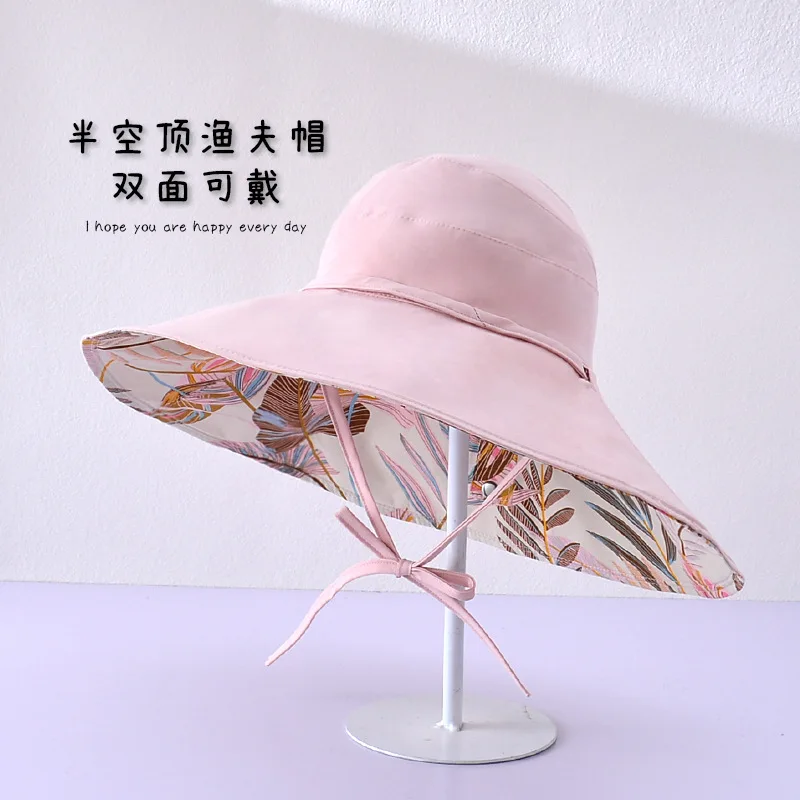 Women Cotton Wide Brim Sun Hats Metal Wired Edge Summer UV  display picture 3