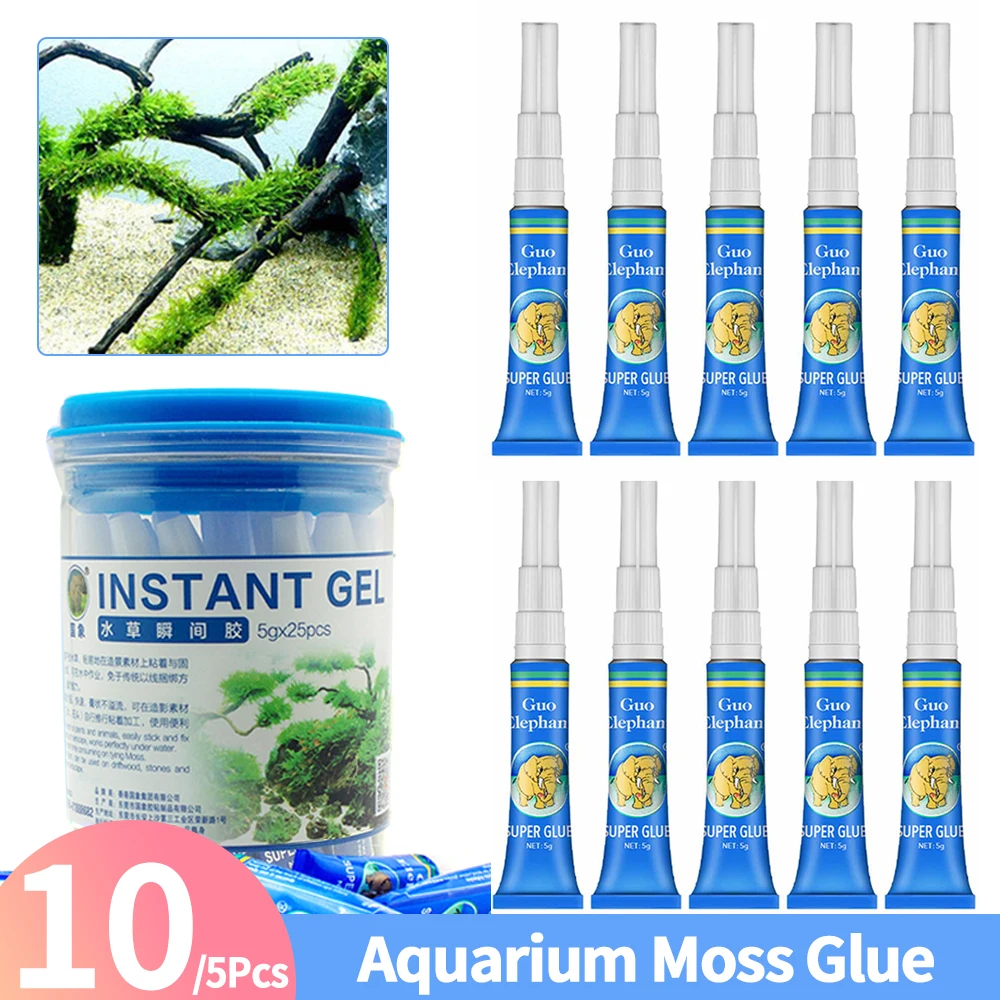 Fish Tanks Landscaping Glue Aquarium Water Grass Stick Fixing Glue 5/10 Pcs aquarium glue