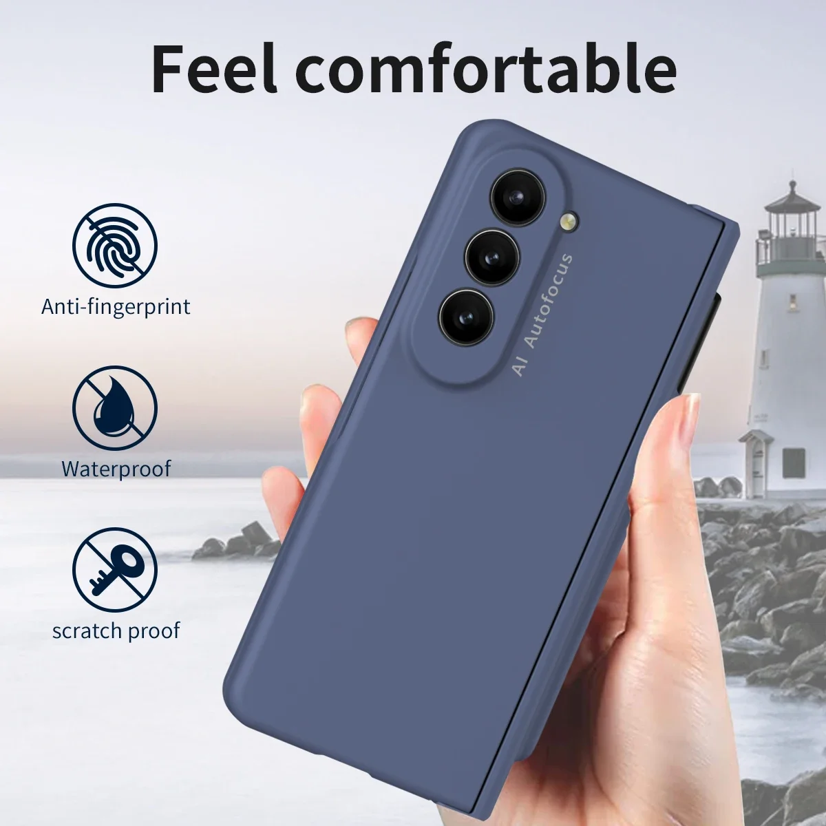 Coque de téléphone Samsung Galaxy Z Fold 5 5G, pour Fold5 Slim S, support de fente pour stylo, charnière, couvercle en plastique avec protecteur d'écran avant_voghion.com