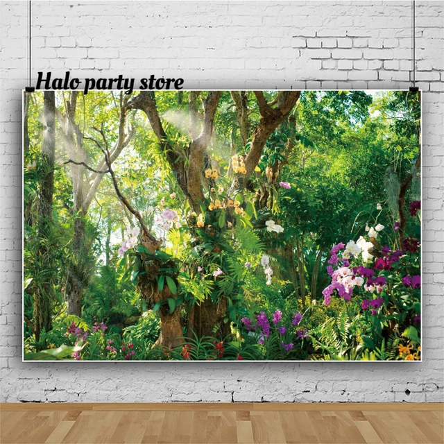 Sfondo Fotografia 2.2x1.5m - Scenario Primavera Foresta Verde - Foto 5