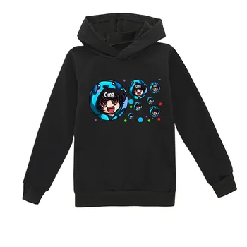 Kids Omz Print Spring Autumn Leisure Hooded Sweatshirts 2-16 Years Omz Boys Girls Casual Outfits Children Top Clothes 1