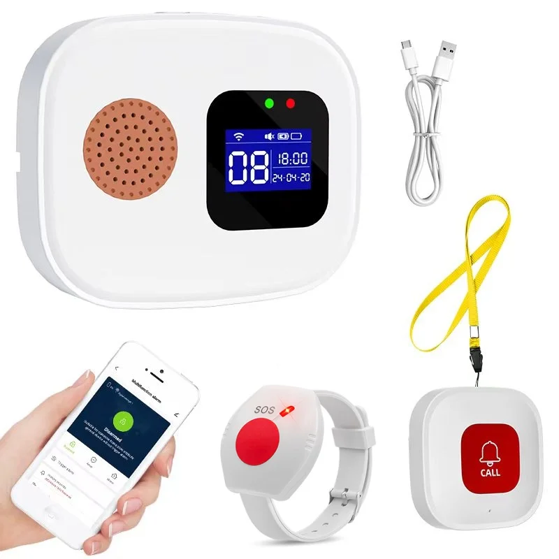 Tuya SOS WiFi sans fil soignant téléavertisseur système de bouton d'appel bouton d'alerte d'urgence pour personnes âgées Patient handicapé personnes âgées intérieur 1