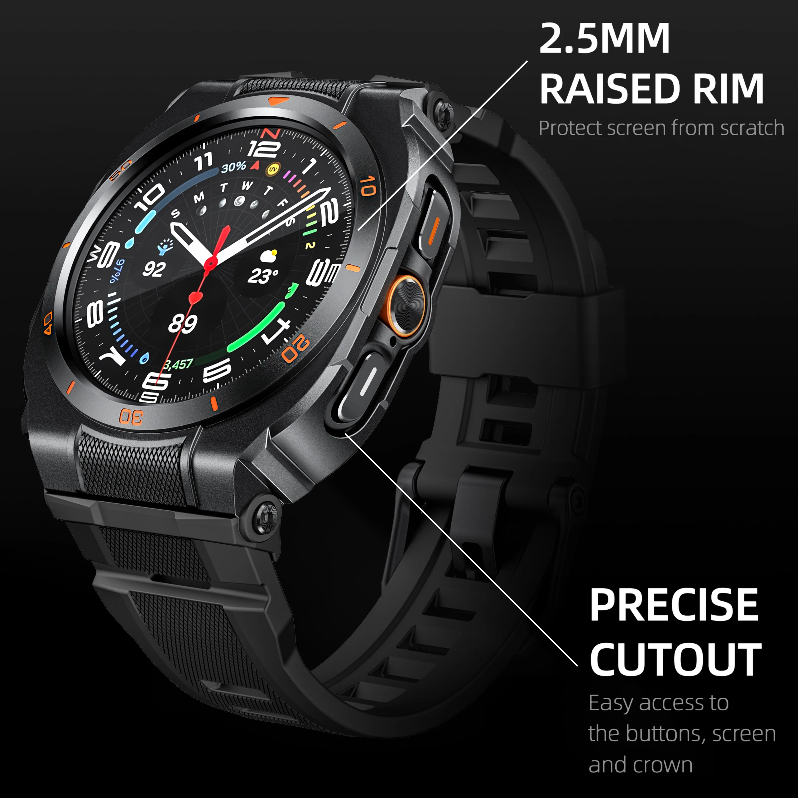 Enhanced Metal Case and Silicone Sport Strap Combo