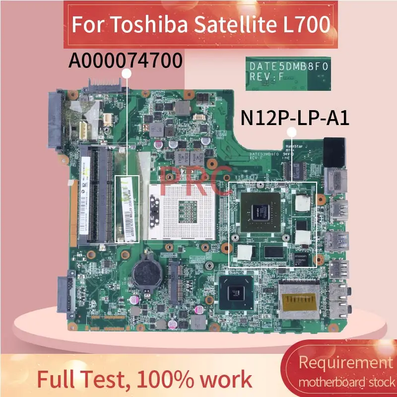 para Toshiba Satellite L700 L740 L745 Gt525m 1g Laptop Motherboard A000074700 Hm65 N12p-lp-a1 Ddr3 Notebook Mainboard Date5dmb8f0 - Imagem 6