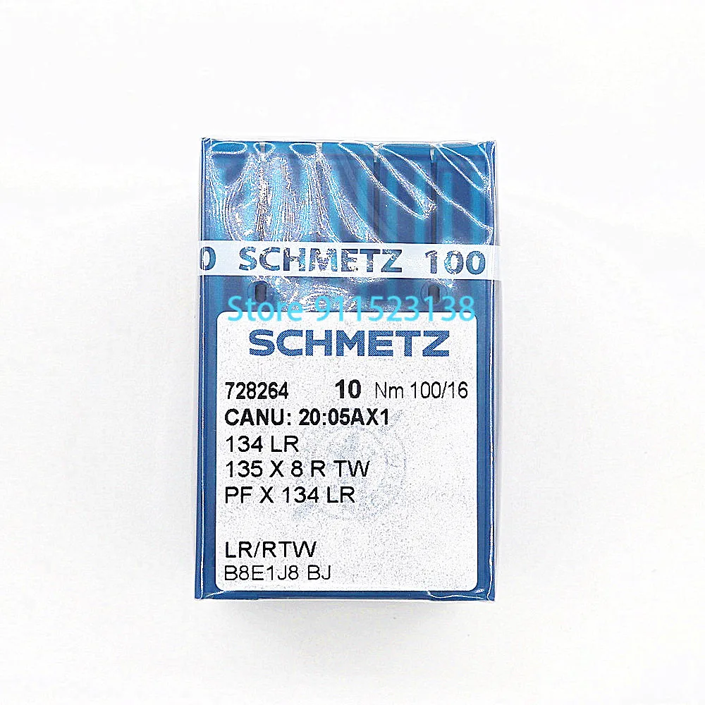 

100 Pcs Genuine Schmetz Needle Canu: 20:05 AX1 Nm: 100 Size: 16 134 LR 135x8 R TW PFx134 LR For Industrial Sewing Machine