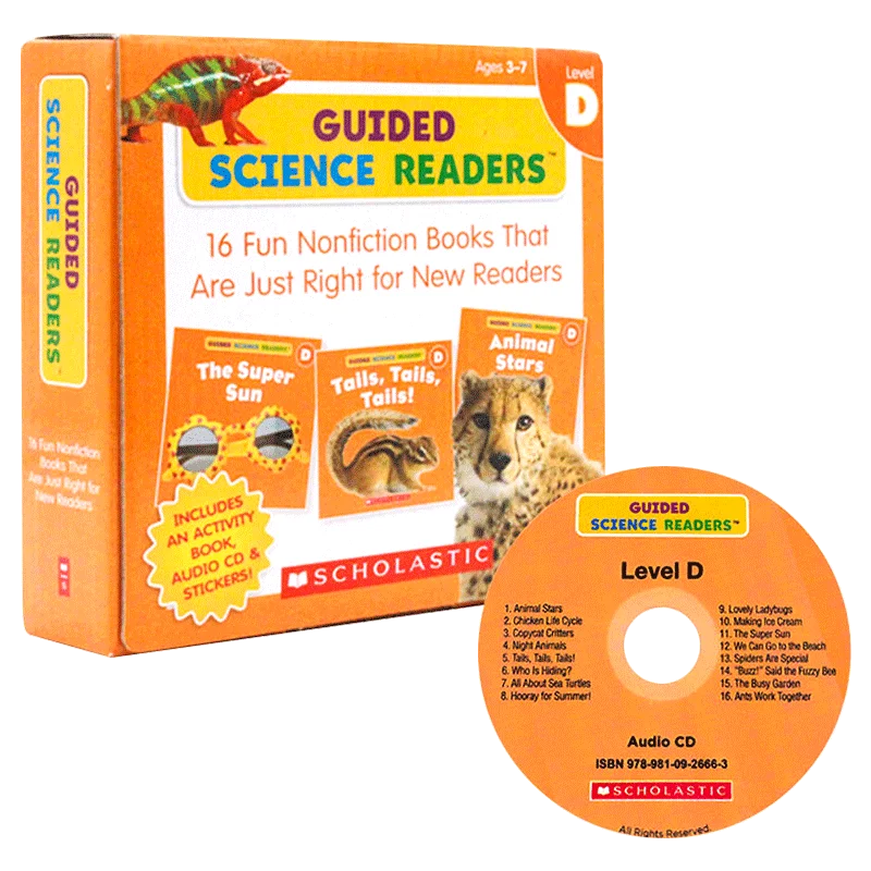 

16books/set Guided Science Readers Level D, Children's books aged 3 4 5 6, English picture book, 9555717700480