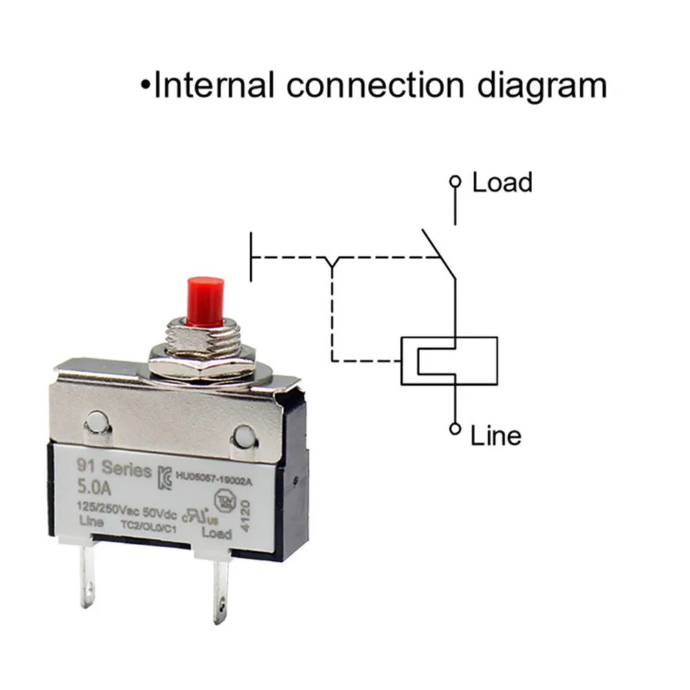 Thermal switch circuit breaker overload protector 0.5A 1A 1.5A 2A current overload switch push button 2pcs