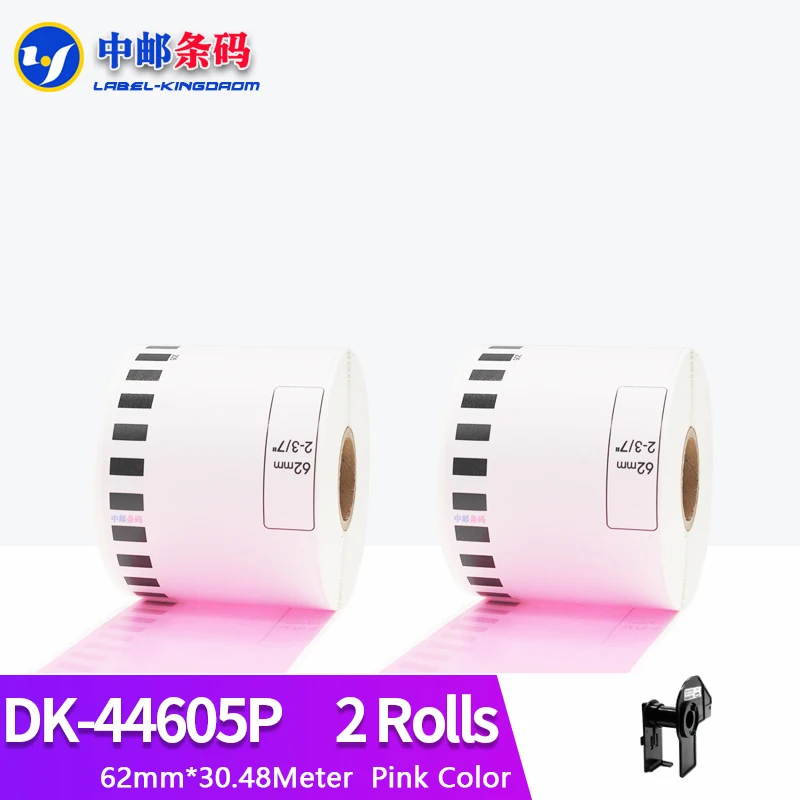 

2 Rolls Pink Brother Generic DK-44605 Label Continuous Compatible for QL-570/580/700/710/720NW Label Printer DK-4605 DK44605