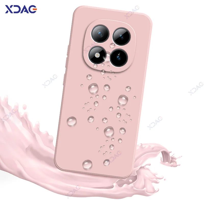 레드미 노트 15 프로 플러스 RedmiNote15 15Pro 5G용 휴대폰 케이스, 360도 소프트 사각형 액상 실리콘 커버 방수 가방
