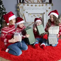 Tapis rouge rond pour chambre d'enfant, tapis en peluche ultra doux, salon moderne, tapis circulaire moelleux, décoration de noël pour chambre d'adolescent 3