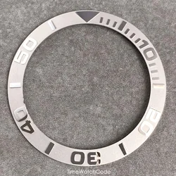 Ceramic Sloping Watch Bezel Insert - Black, Blue, Green, Silver (Silver - yacht)