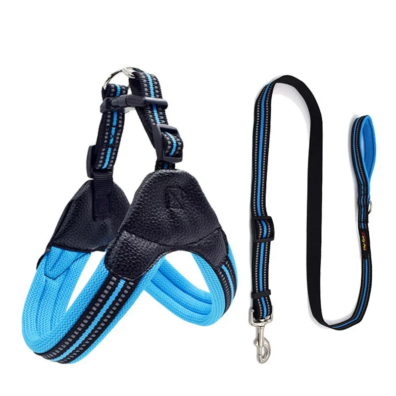 

Нейлоновая шлейка для собак, Светоотражающий поводок и поводок, Воздухопроницаемый ошейник для питомцев