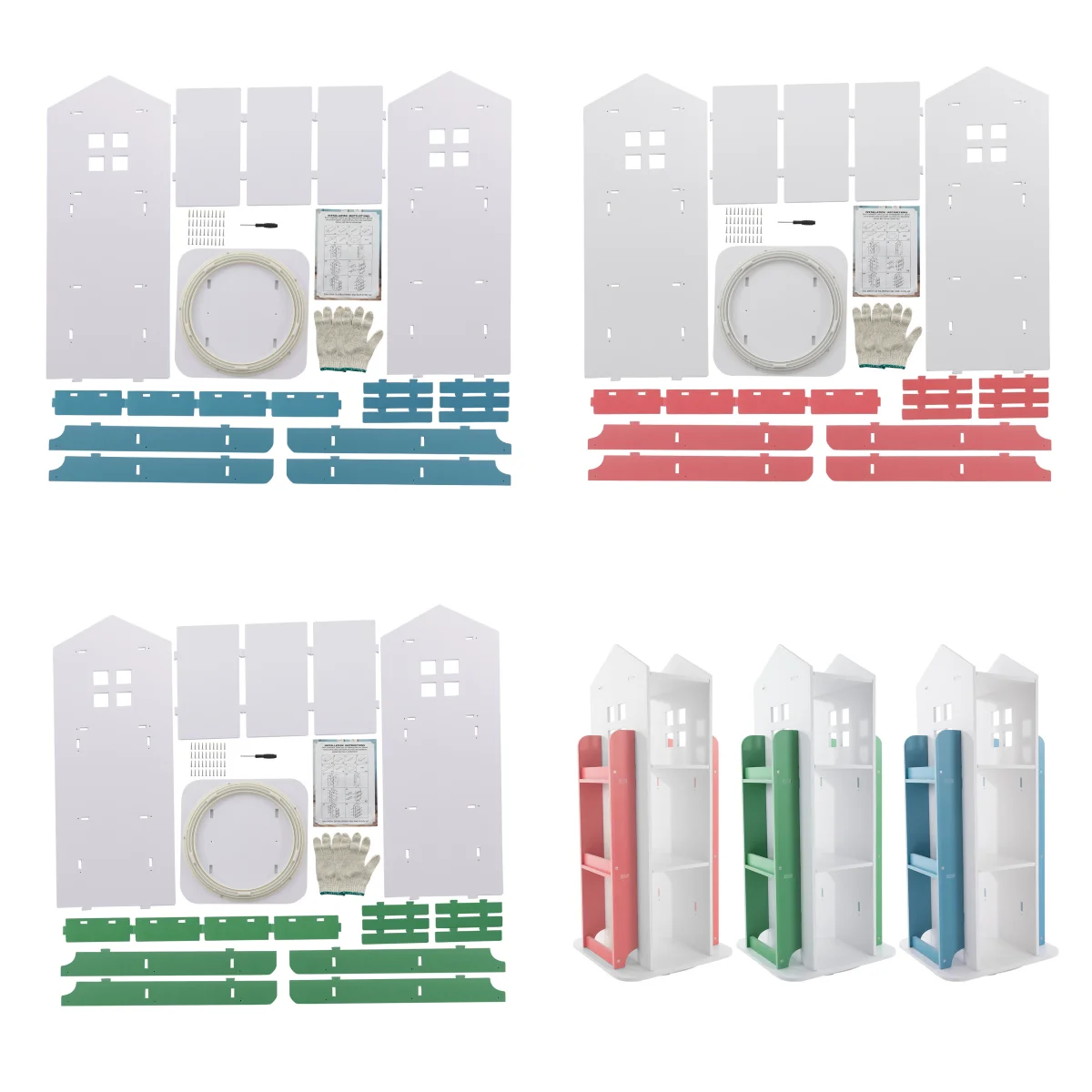 360 ° Rotierendes Bücherregal für Kinder, drehbares Eck-Bücherregal für Kinder, Schlossform für Lehrbücher, Spielzeug, Wohnzimmer, Schlafzimmer – Detail 1
