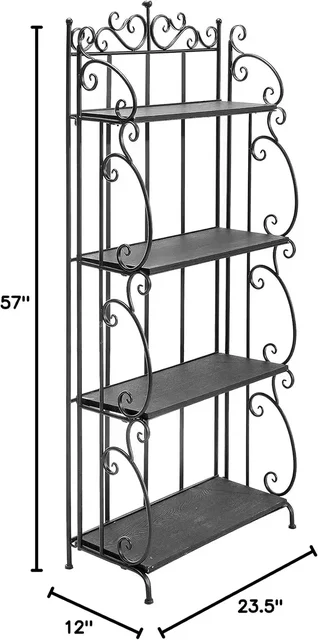 Hot-Black Metal Freestanding Shelf Rack 3