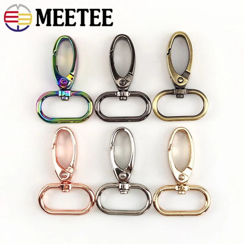Meetee 10Pcs 1638mm Bag Strap Hook Buckle Metal Swivel Lobster Clasp DIY bing Snap Hooks