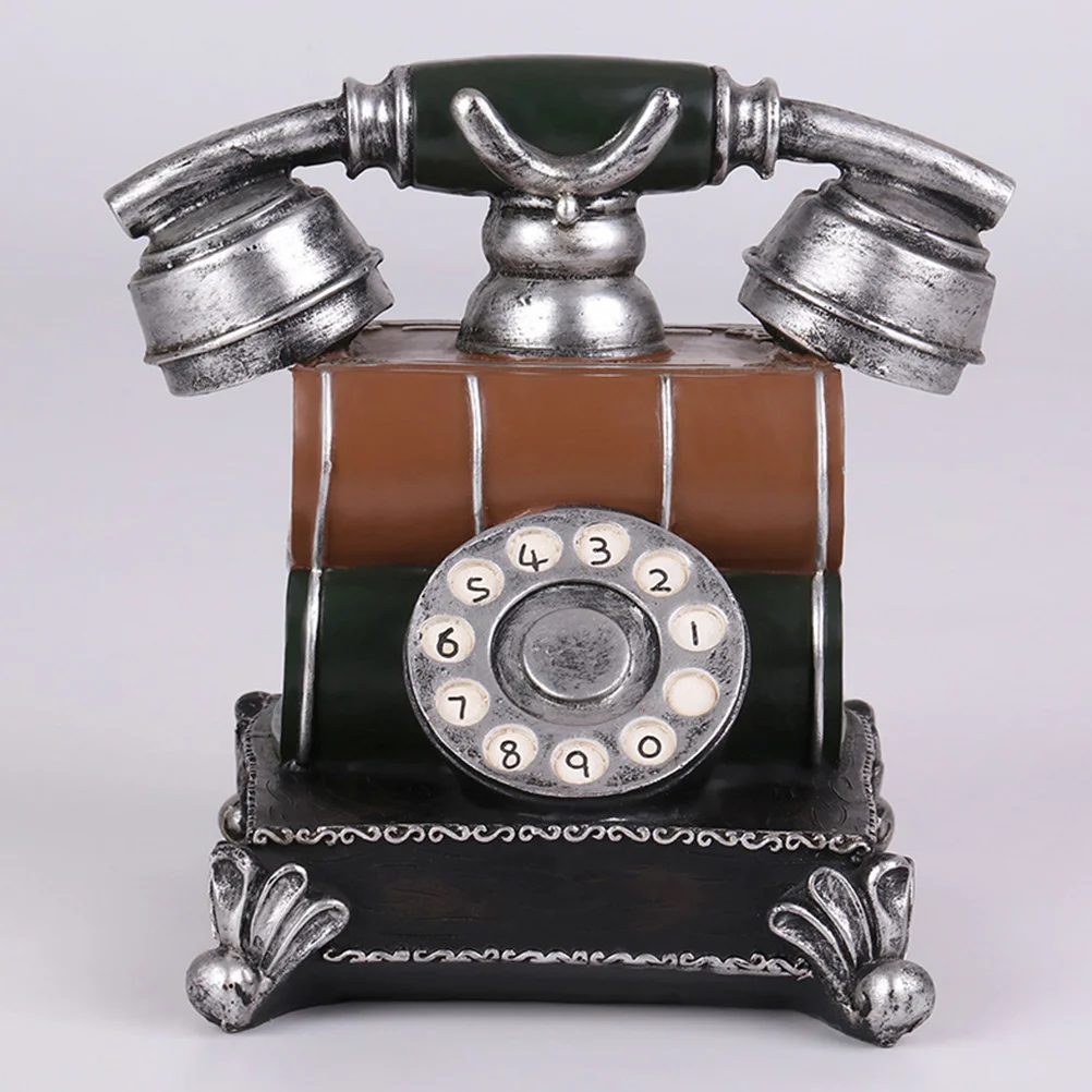 Phone Telephone Piggy Bank Retro Decor Exquisite Coin Container Toy Child Kid Phones 3