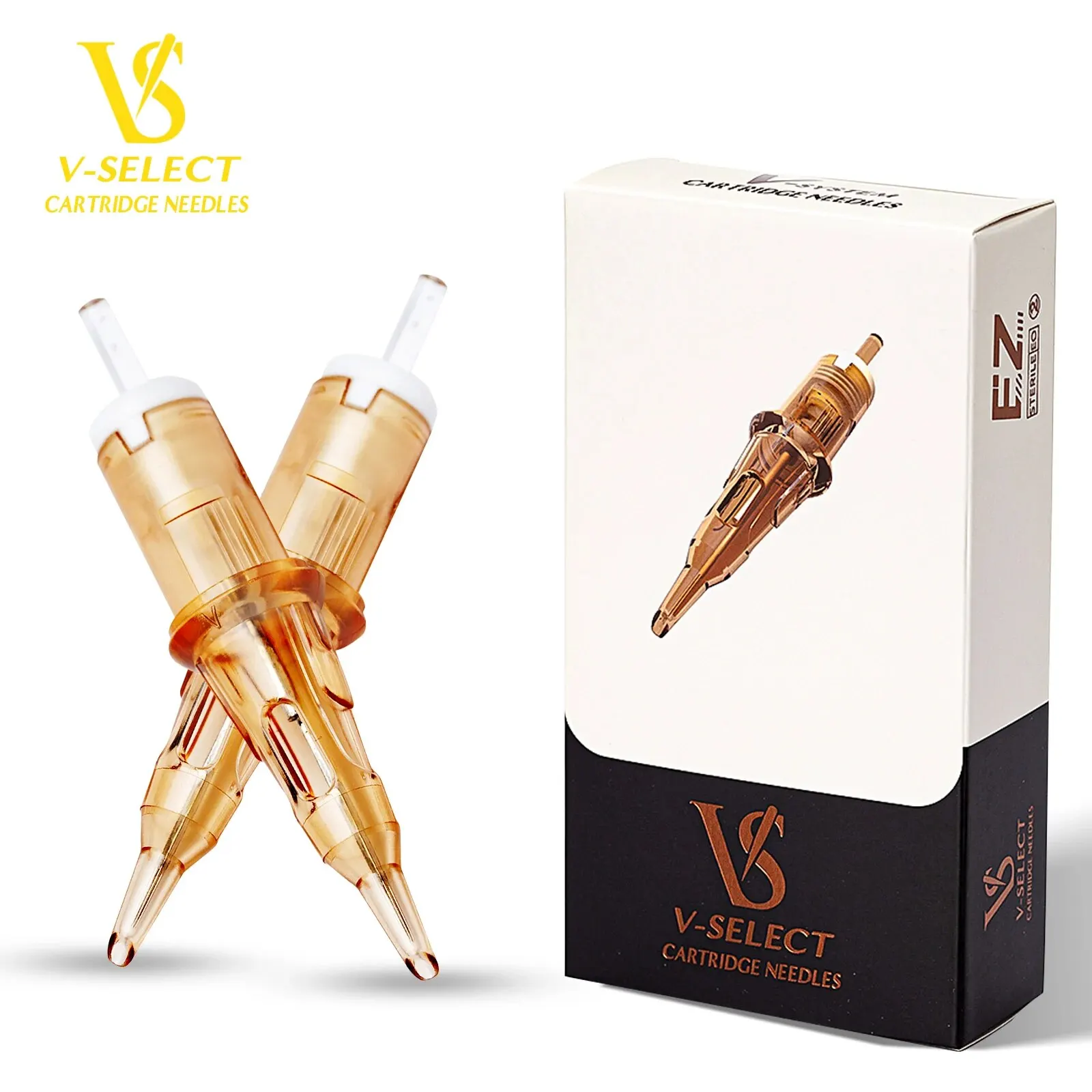 EZ V-Select Tattoo Cartridge Needles #10 0.30mm Bugpin Round Liner for Cartridge Tattoo Machine Grips 20 Pcs/Box