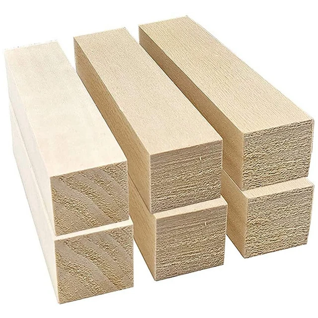 8 piezas de tilo para tallar madera de tilo de 4 x 2 x 2 pulgadas para  tallar madera, bloques de madera para tallar madera