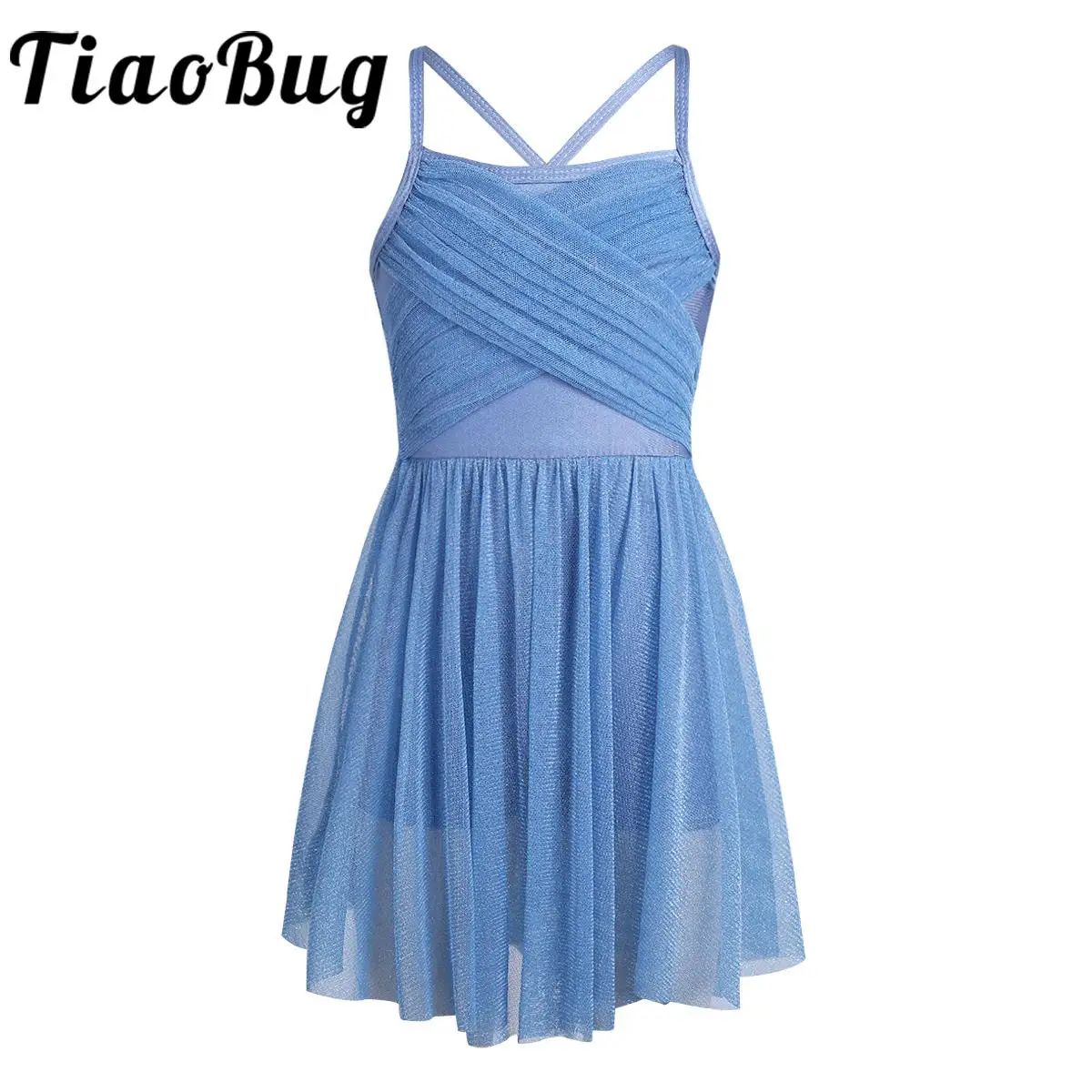 Kids Girls Ballet Dance Dress Glittery Tulle Mesh Ballet Tutu Dancewear Gymnastics Leotard Lyrical Modern Dance Party Costumes ballet leotard dance leotard ballet dress girls dance costumes tutu skirt