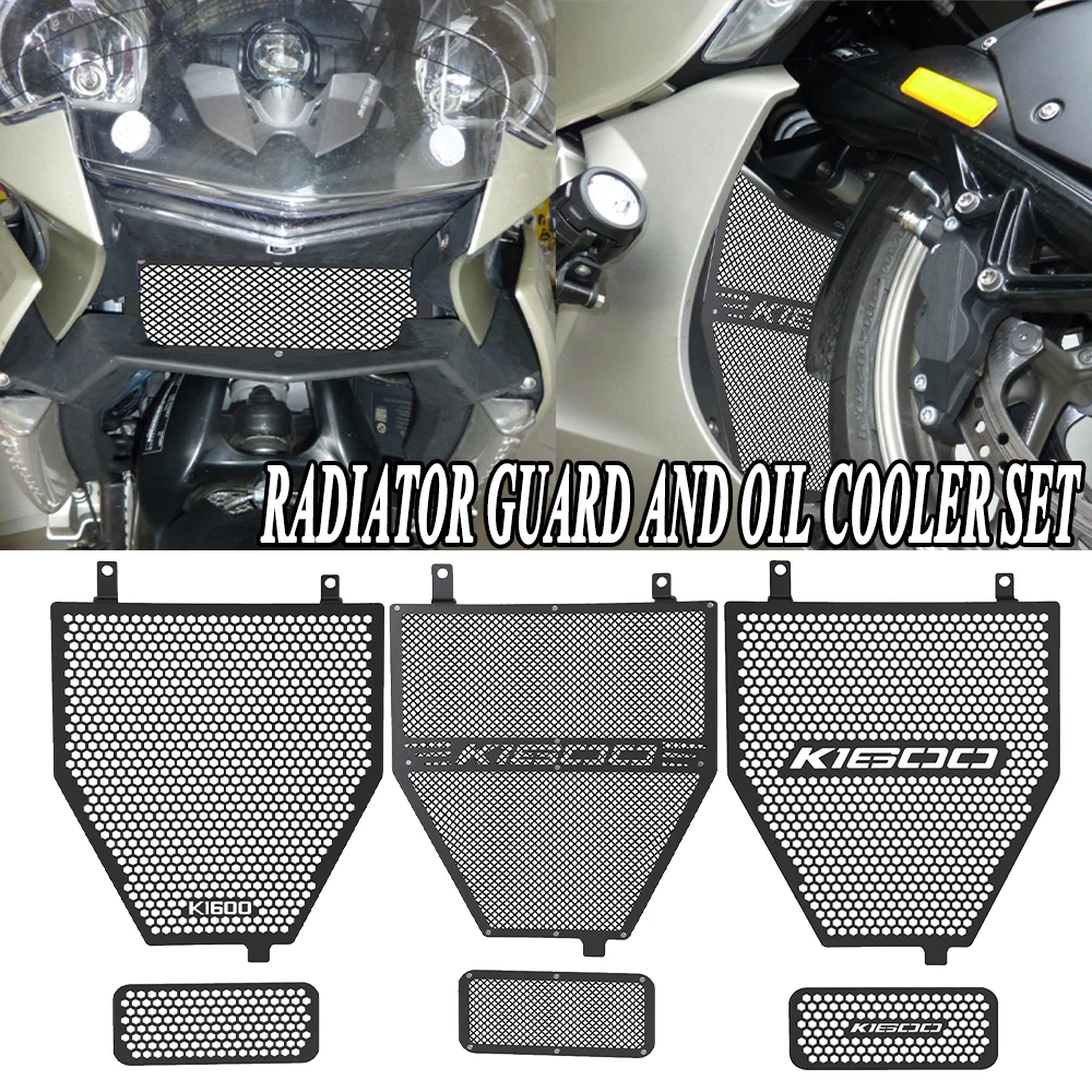 

For BMW K1600 BAGGER K1600BAGGER Radiator Grille Guard Cover Protector and Oil Cooler Set 2017 2018 2019 2020 2021 Motorcycles