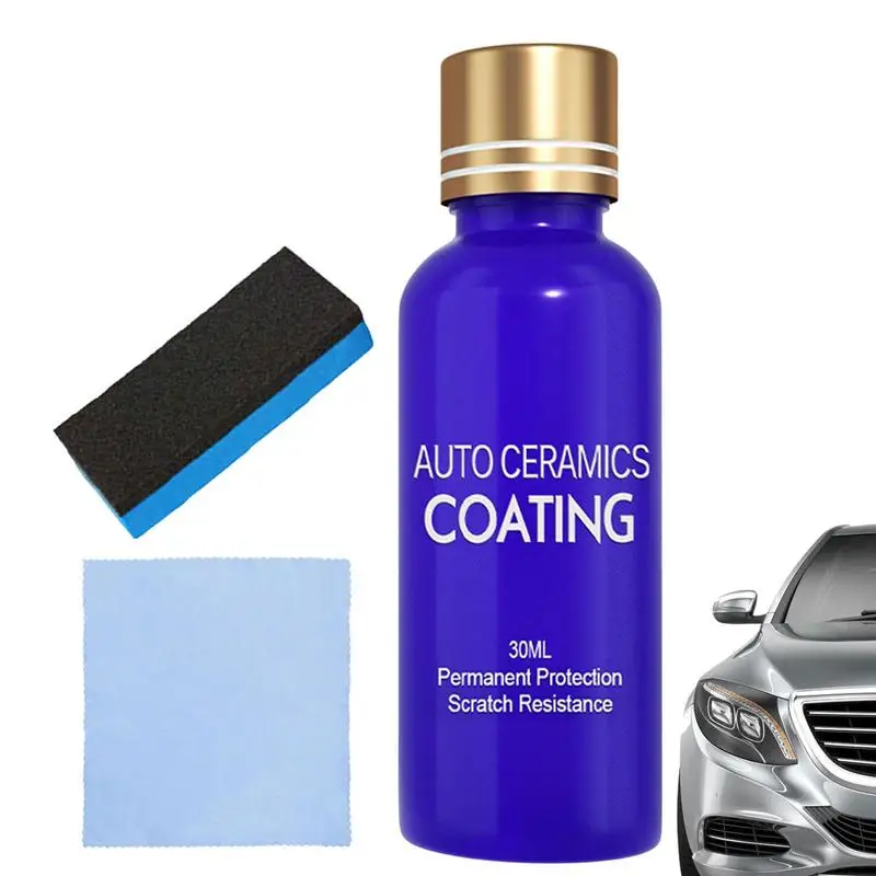 

9H Automotive Ceramic Coating Kit Anti-scratch Car Polish Sealant 30ML Mirror Paint Protection Car Kit With Sponge And Cloth Eas