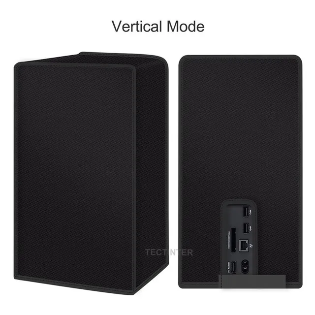 For PS5 Pro Dust Cover, Vertical Mode Dustproof Shell Protective Sleeve For PS5 Pro Disc & Digital Console, Oxford Cloth Anti-Scratch Waterproof Easy Access Cable Port (Black