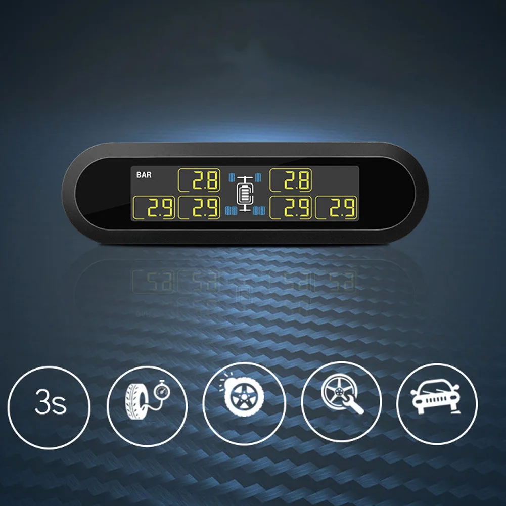 T650 Smart Car TPMS LCD Tire Pressure Monitoring System 6 Sensors Auto Security Alarm Systems Tyre Pressure For VW Toyota SUV