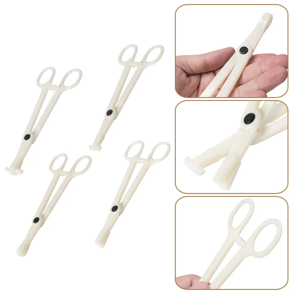 4 Pcs Nose Piercer Clamps Tattoo Piercing Forceps Kit Lip Supplies Suite Body Tattooing Tools Plastic Nose Clamp Ear 25pcs disposable triangle body piercing forceps clamp tattoo supplies open plier ear nose piercing tools tattoo accessories