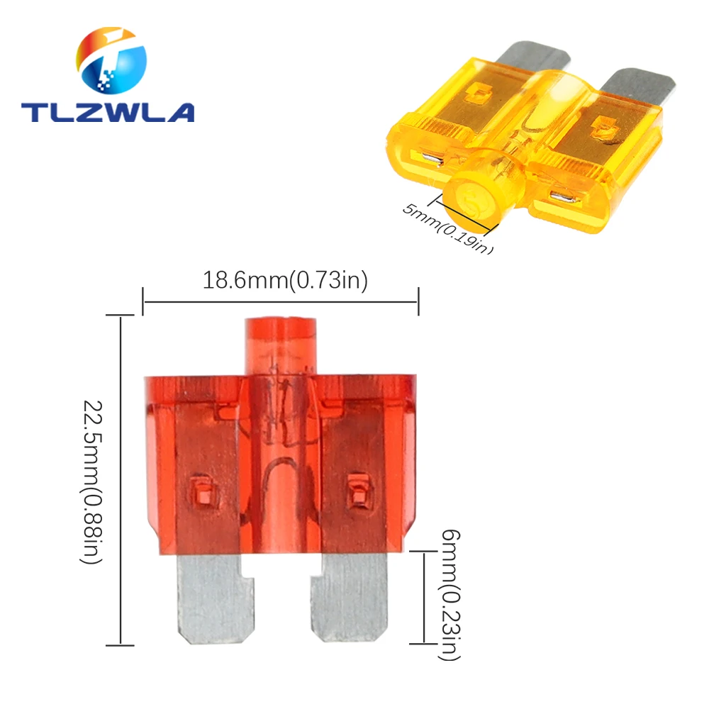 Car Fuse Kit 10PCS 5A 10A 15-40A Medium Size Auto Fuse Inserts Car Insurance Tablets Medium Fuse With Lamp Car Inserts With Box And Clip car fuse kit car fuses