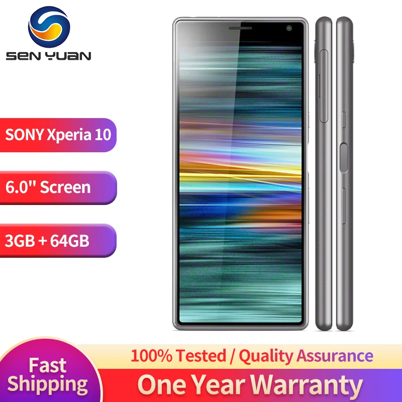 

Sony Xperia 10 I3113 i4113 Smartphone 4G LTE 6.0" Octa Core 3GB RAM 64GB ROM 13MP+5MP Cameras Fingerprint Xperia 10 Mobile Phone