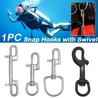 Quickdraw Stainless Steel Diving Hook Single/Double Swivel Hooks Scuba Camping Diving Pets Haulage String Hook Pool Accessories 1