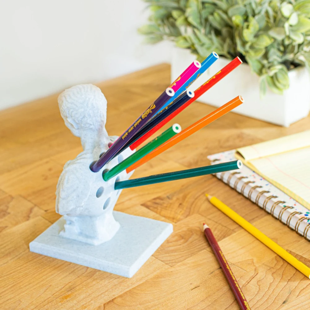 Julius Caesar Desk Pen Holder Ides Of March Statue Furniture Decoration Pencil Rack For Office School Supplies
