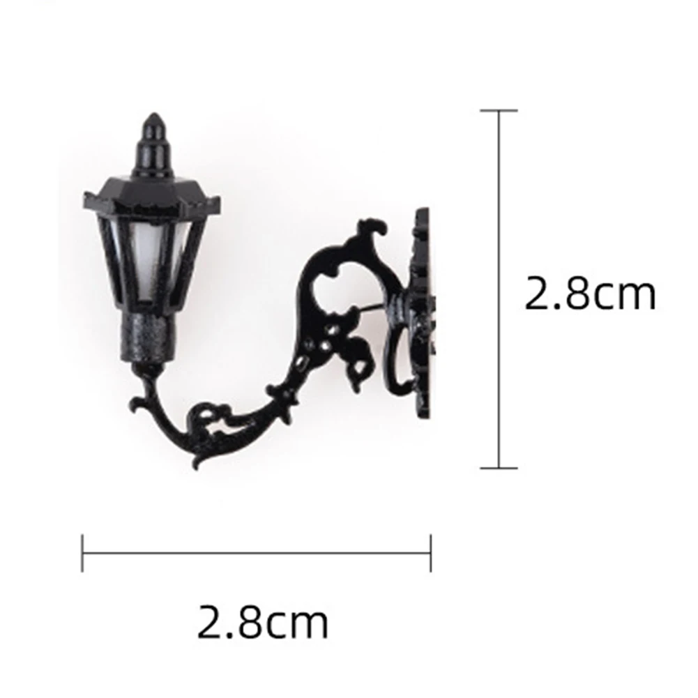5Pcs Train Railway Park Led Lamppost Lamps Wall Lights Model Scale 3V Model Garden Lamps Miniature Lanscape Model Building 6
