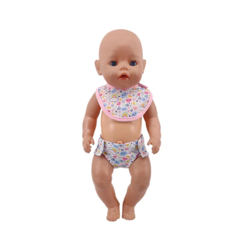Cute Print Pop Burp Cloth Bibs For 18Inch American&43Cm Reborn Baby Doll Clothes Accessories Our Generation Girl's Toys Gift 5