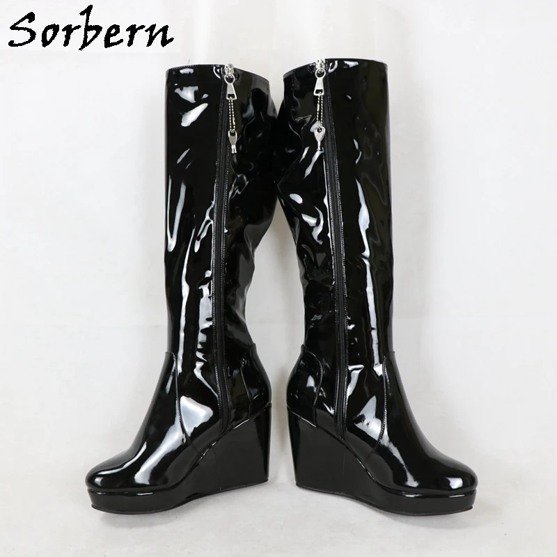 Sorbern Extreme Slim 90Cm Long Boots Cute Round Toe High Heel Stilettos Streched Burlesque Boot