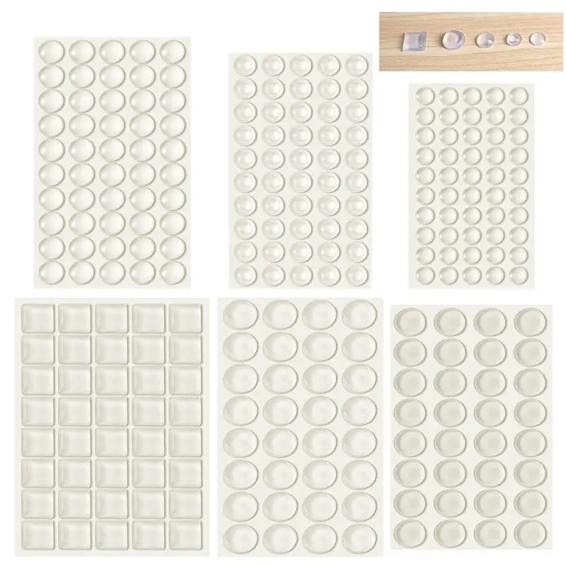 Strong Self Adhesive Round/Square Silicone Rubber Bumpers Soft Transparent Black/Clear Anti Slip shock absorber Feet Pads Damper silicone furniture pads rubber furniture pads silicone anti slip pads