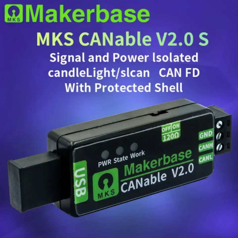 Makerbase CANable 2.0 SHELL USB to CAN adapter analyzer CANFD slcan SocketCAN CANdleLight klipper image 6