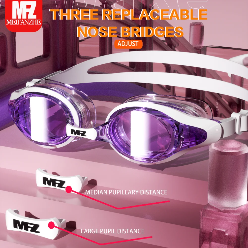 Multi-coloured Waterproof and Anti-fogging Swimming Goggles in Small Frames for Men and Women. 4