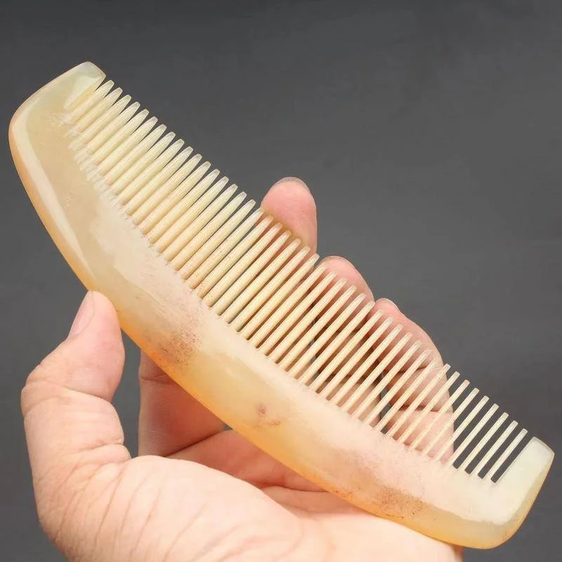 Natural Horn Comb 100% Handmade Buffalo Anti-Static Tangle-Free for Men Women Children Hair Scalp Massage Combs 5
