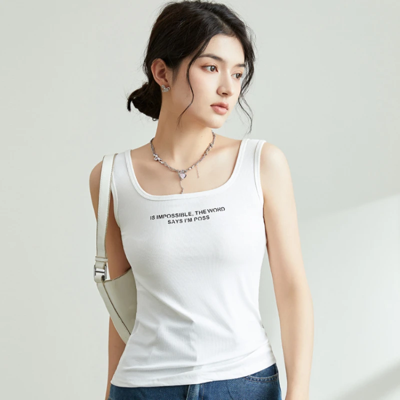 

Новинка 2024, майка с квадратным вырезом для женщин, без следов внутренней одежды, подходит для фитнеса и не обвязывается, фабричная оптовая продажа нижних рубашек